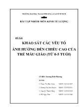 Đề tài Khảo sát các yếu tố ảnh hưởng đến chiều cao của trẻ mẫu giáo (từ 0-5 tuổi)
