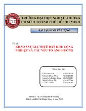 Đề tài Khảo sát giá thuê đất khu công nghiệp và các yếu tố ảnh hưởng