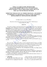 Đề tài Nâng cao chất lượng tín dụng đối với doanh nghiệp vừa và nhỏ tại ngân hàng nông nghiệp và phát triển nông thôn Việt Nam khu vực thành phố Hồ Chí Minh