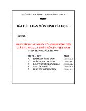 Đề tài Phân tích các nhân tố ảnh hưởng đến giá thu mua cà phê thô của Việt Nam