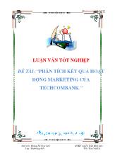 Đề tài Phân tích kết quả hoạt động marketing của techcombank