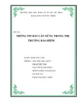 Đề tài Thông tin bất cân xứng trong thị trường bảo hiểm