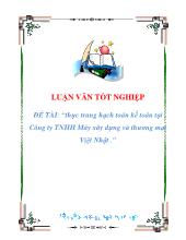 Đề tài Thực trang hạch toán kế toán tại Công ty TNHH Máy xây dựng và thương mại Việt Nhật