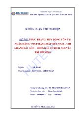 Đề tài Thực trạng huy động vốn tại ngân hàng thương mại cổ phần hàng hải Việt Nam – Chi nhánh Sài Gòn – Phòng giao dịch Nguyễn Tri Phương