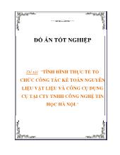 Đề tài Tình hình thực tế tổ chức công tác kế toán nguyên liệu vật liệu và công cụ dụng cụ tại công ty TNHH công nghệ tin học Hà Nội