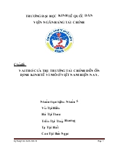 Đề tài Vai trò của thị trường tài chính đến ổn định kinh tế vĩ mô ở việt nam hiện nay
