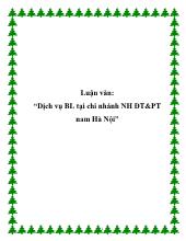 Dịch vụ BL tại chi nhánh ngân hàng đầu tư và phát triển nam Hà Nội