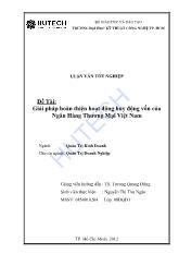 Giải pháp hoán thiện hoạt động huy động vốn của Ngân hàng thương mại Việt Nam
