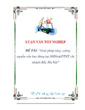 Giải pháp tăng cường nguồn vốn huy động tại ngân hàng nông nghiệp và phát triển nông thôn chi nhánh Bắc Hà Nội