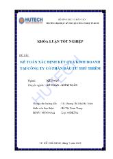 Kế toán xác định kết quả kinh doanh tại công ty cổ phần đầu tư thủ thiêm