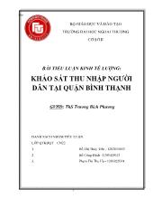 Khảo sát thu nhập người dân tại quận Bình Thạnh