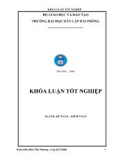 Khóa luận hoàn thiện tổ chức kế toán doanh thu, chi phí và xác định kết quản kinh doanh tại công ty cổ phần Xuân Thủy