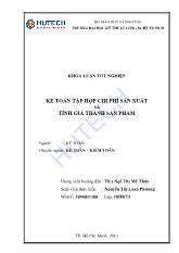 Khóa luận Kế toán tập hợp chi phí sản xuất và tính giá thành sản phẩm