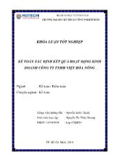 Khóa luận Kế toán xác định kết quả hoạt động kinh doanh công ty TNHH Việt Hóa Nông