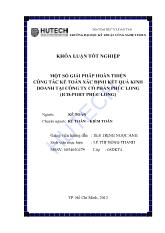 Khóa luận Một số giải pháp hoàn thiện công tác kế toán xác định kết quả kinh doanh tại công ty cổ phần Phúc Long (ICD - Port phúc long)