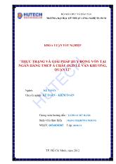 Khóa luận Thực trạng và giải pháp huy động vốn tại ngân hàng thương mại cổ phần Á Châu