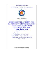 Luận văn Chiến lược phát triển cho các công ty chứng khoán đã niêm yết tại Việt Nam giai đoạn 2011 - 2015 tầm nhìn 2020