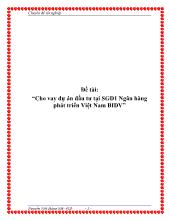 Luận văn Cho vay dự án đầu tư tại sàn giao dịch 1 Ngân hàng phát triển Việt Nam BIDV