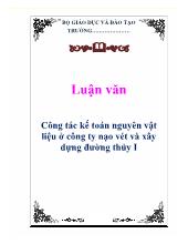 Luận văn Công tác kế toán nguyên vật liệu ở công ty nạo vét và xây dựng đường thủy I