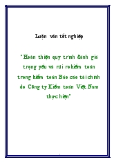 Luận văn Hoàn thiện quy trình đánh giá trọng yếu và rủi ro kiểm toán trong kiểm toán báo cáo tài chính do Công ty Kiểm toán Việt Nam thực hiện