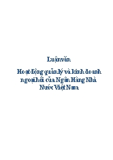 Luận văn Hoạt động quản lý và kinh doanh ngoại hối của Ngân Hàng Nhà Nước Việt Nam