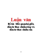 Luận văn Mối quan hệ giữa đầu tư theo chiều rông và đầu tư theo chiều sâu