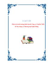 Luận văn Phân tích môi trường kinh doanh Công ty Cổ phần Thiết kế Xây dựng và Thương mại Nghĩa Hùng