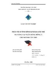 Luận văn Phân tích tình hình kinh doanh thẻ đa năng tại ngân hàng Đông Á chi nhánh Cần Thơ