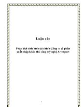 Luận văn Phân tích tình hình tài chính Công ty cổ phần xuất nhập khẩu thủ công mỹ nghệ Artexport