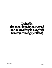 Luận văn Tìm hiểu sản phẩm cho vay hộ kinh doanh tại ngân hàng Việt Nam Thịnh Vượng (VPBank