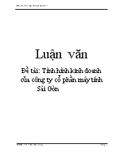 Luận văn Tình hình kinh doanh của công ty cổ phần máy tính Sài Gòn