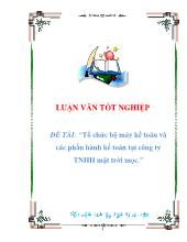 Luận văn Tổ chức bộ máy kế toán và các phần hành kế toán tại công ty TNHH Mặt Trời Mọc