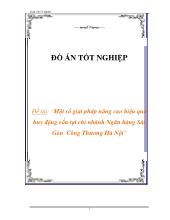 Một số giải pháp năng cao hiệu quả huy động vốn ở chi nhánh Ngân hàng Sài Gòn Công Thương Hà Nội