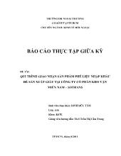 Qui trình giao nhận sản phẩm phế liệu nhập khẩu để sản xuất giấy tại công ty cổ phần kho vận miền Nam – Sotrans