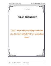 Thực trạng hoạt động kinh doanh của chi nhánh ngân hàng nông nghiệp phát triển nông thôn chi nhánh Bách Khoa