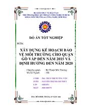 Xây dựng kế hoạch bảo vệ môi trường cho quận gò vấp đến năm 2015 và định hướng đến năm 2020