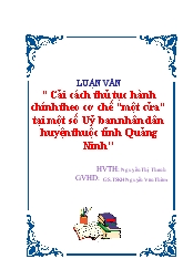 Cải cách thủ tục hành chính theo cơ chế “một cửa” ở một số Uỷ ban nhân dân huyện thuộc tỉnh Quảng Ninh