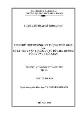 Cơ sở dữ liệu hướng đối tượng thời gian và xử lý truy vấn trong cơ sở dữ liệu hướng đối tượng thời gian