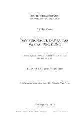 Dãy Fibobacci, dãy Lucas và các ứng dụng