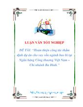 Đề tài Hoàn thiện công tác thẩm định dựán cho vay vốn ngành bao bì tại Ngân hàng Công thương Việt Nam – Chi nhánh Ba Đình