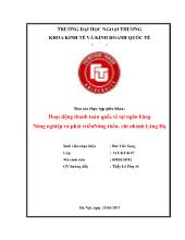 Đề tài Hoạt động thanh toán quốc tế tại ngân hàng Nông nghiệp và phát triển Nông thôn - Chi nhánh Láng Hạ