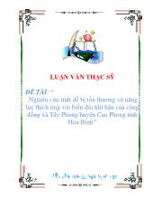 Đề tài Nghiên cứu tính dễ bị tổn thương và năng lực thích ứng với biến đổi khí hậu của cộng đồng xã Tây Phong huyện Cao Phong tỉnh Hòa Bình