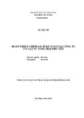 Hoàn thiện chính sách kế toán tại công ty cổ vật tư tổng hợp Phú Yên