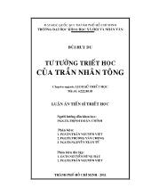 Luận án Tư tưởng triết học của Trần Nhân Tông