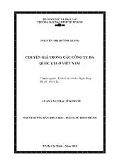 Luận văn Chuyển giá trong các công ty đa quốc gia ở Việt Nam