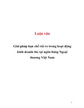 Luận văn Giải pháp hạn chế rủi ro trong hoạt động kinh doanh thẻ tại ngân hàng Ngoại thương Việt Nam