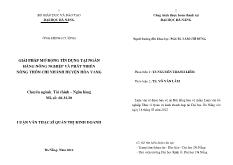 Luận văn Giải pháp mở rộng tín dụng tại ngân hàng nông nghiệp và phát triển nông thôn chi nhánh huyện Hòa Vang