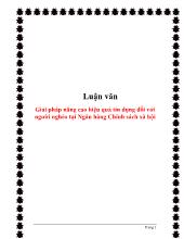Luận văn Giải pháp nâng cao hiệu quả tín dụng đối với người nghèo ở Ngân hàng Chính sách xã hội