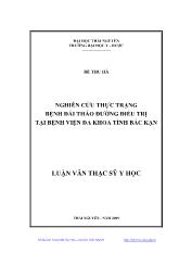 Luận văn Nghiên cứu thực trạng bệnh đái tháo đường điều trị tại bệnh viện đa khoa tỉnh Bắc Kạn