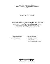 Phân tích hiệu quả tín dụng đối với hộ sản xuất tại chi nhánh ngân hàng nông nghiệp phát triển nông thôn huyện chợ mới, tỉnh An Giang